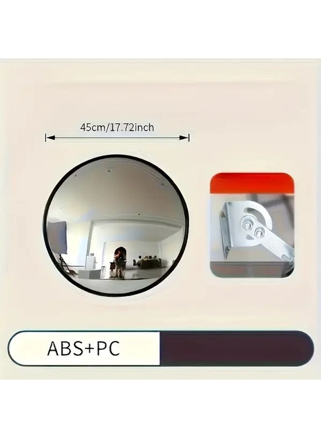 17 72 Inch Wide Angle Concave Safety Mirror Polycarbonate ABS Indoor Outdoor - Image 1